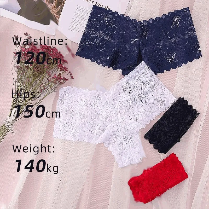 

3Pcs/Lot Plus Size Panties Comfortable Solid Colors Sexy Large Pantys Middle waist Underpants Female Intimates Lingerie