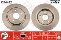 

DF4422 interior rear brake (mirror) disc for FOCUS II CB4 0411 C-MAX