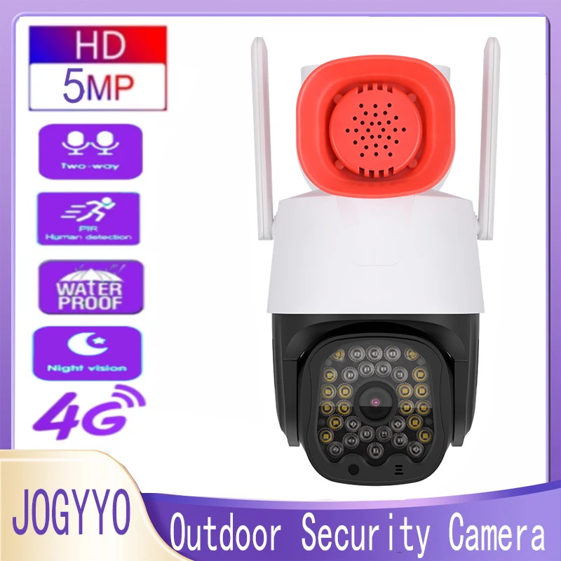 

5MP PTZ Security Camera Outdoor 4G/WiFi Full-color Night Vision Kamera PIR Automatic Tracking Two-way Voice Waterproof ip cam