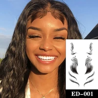 fashion hairline edges tattoo sticker baby hair pony tail styles temporary tattoos waterproof template sleek bangs posted tatoos