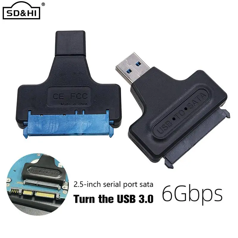 

Переходник SATA-USB с кабелем USB3.0 3,1, кабель для внешнего жесткого диска, последовательный преобразователь SATA 22pin, жесткий диск с UASP для 2,5 "HDD/SSD