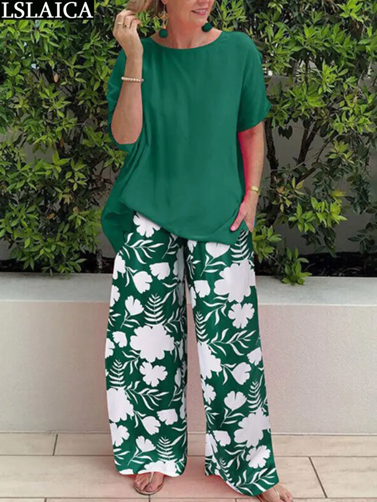 

Print Summer Clothes for Women Casual Two Piece Sets Outfits 2023 Loose Woman Fashion 2 Pieces Set Short Sleeve Pants Outfit New