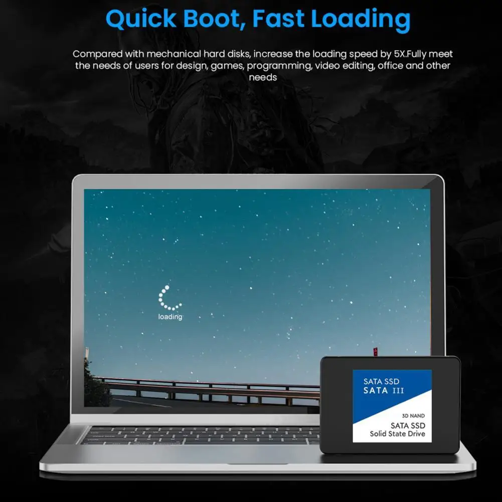 

Solid State Disk Stable Portable Low Consumption Internal 545MB/s SATA SSD Box Enclosure External Hard Disk for Office