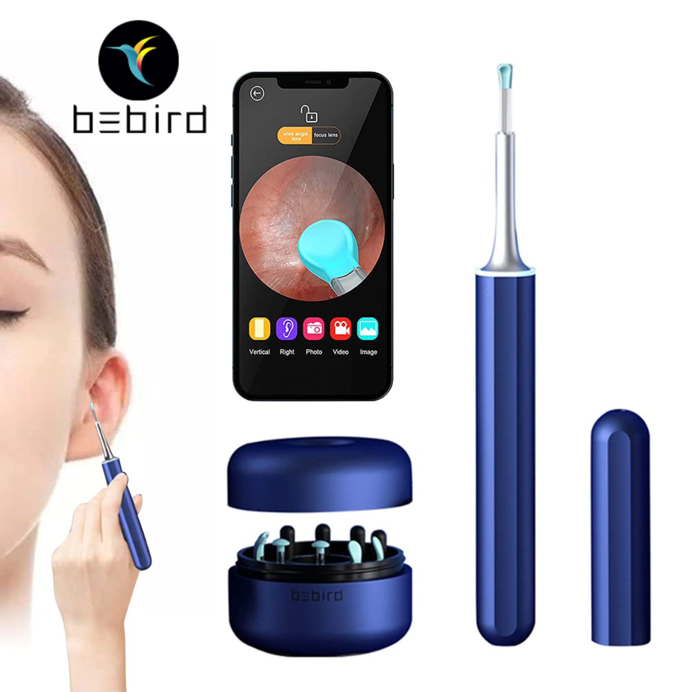 Bebird X17 Pro Smart Visual Ear Cleaning Endoscope In-Ear 300W Mini Camera Otoscope Borescope 33 in 1 Ear Pick Spoon Tool