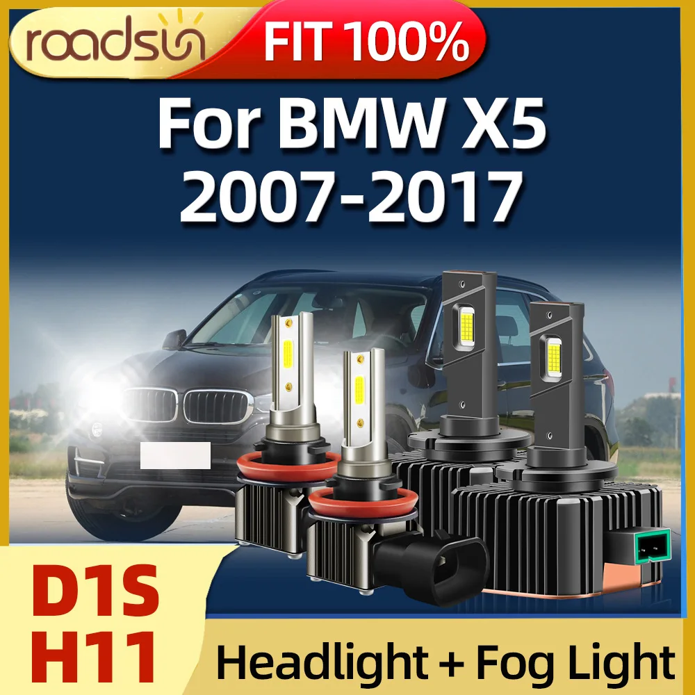 

D1S LED Headlight 45000LM 120W HID CSP Chip 6000K H11 Fog Light For BMW X5 2007 2008 2009 2010 2011 2012 2013 2014 2015 20162017