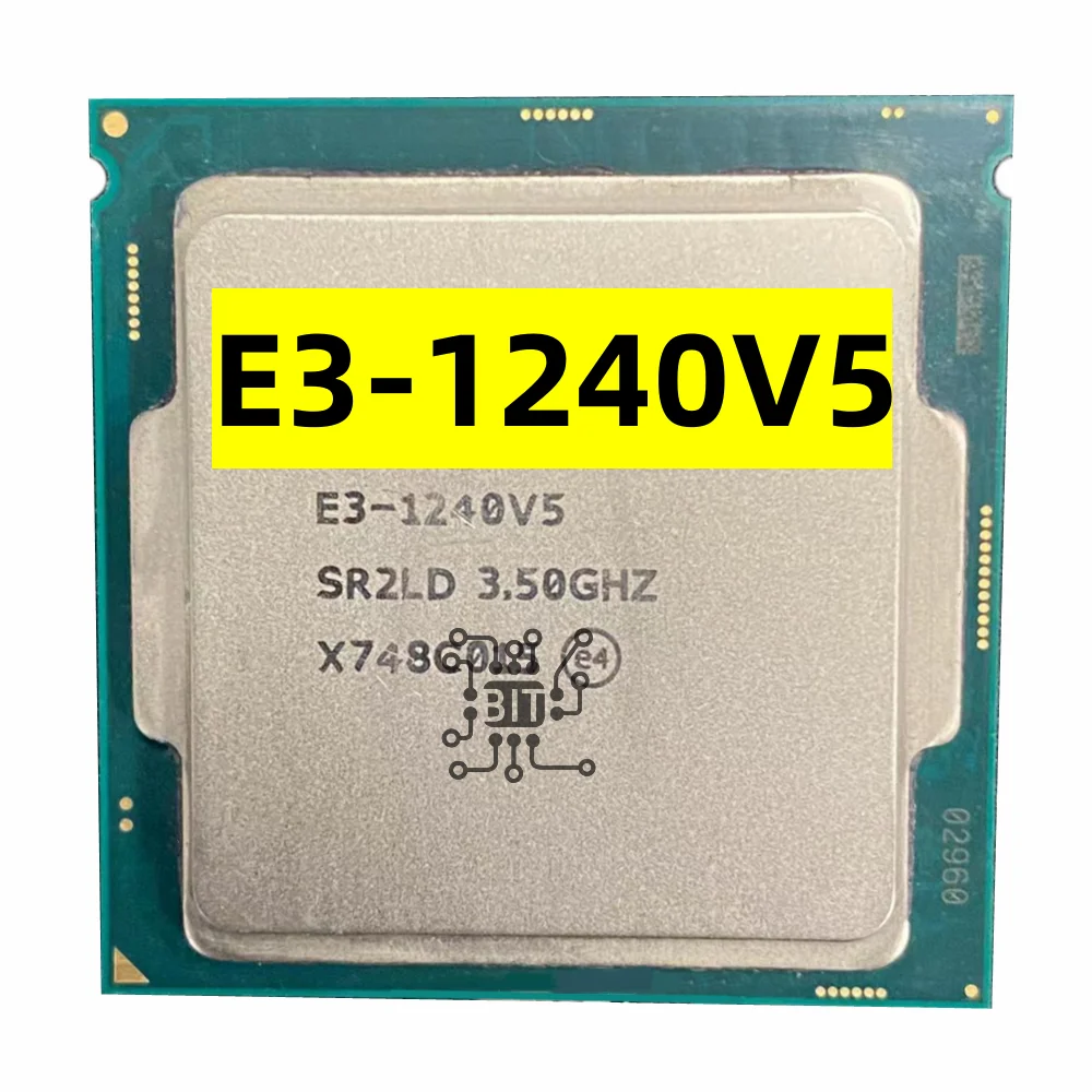 Used CPU Xeon E3-1240V5 Processor 3.50GHz 8M 80W Quad-Core E3 1240V5 Socket 1151 free shipping E3 1240 V5 E3-1240 V5