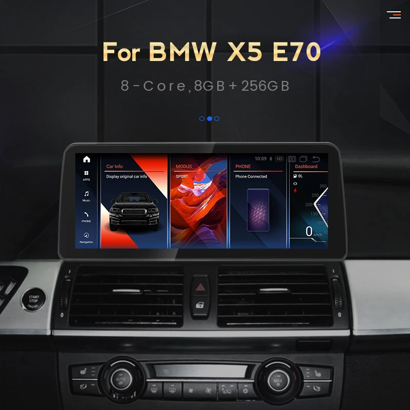 магнитола для авто 8G 256G 1920*720 Android 12 BT Carplay автомобильный dvd BMW X5 E70 X6 E71 2007-2013 CCC CIC