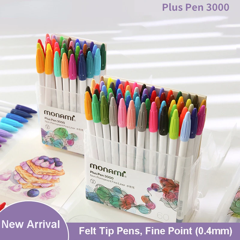 

Плюс ручка 3000 Фломастеры 12/24/48/60 точка (0,4 мм), раскраска/Рисунок/журнализация, разные цвета