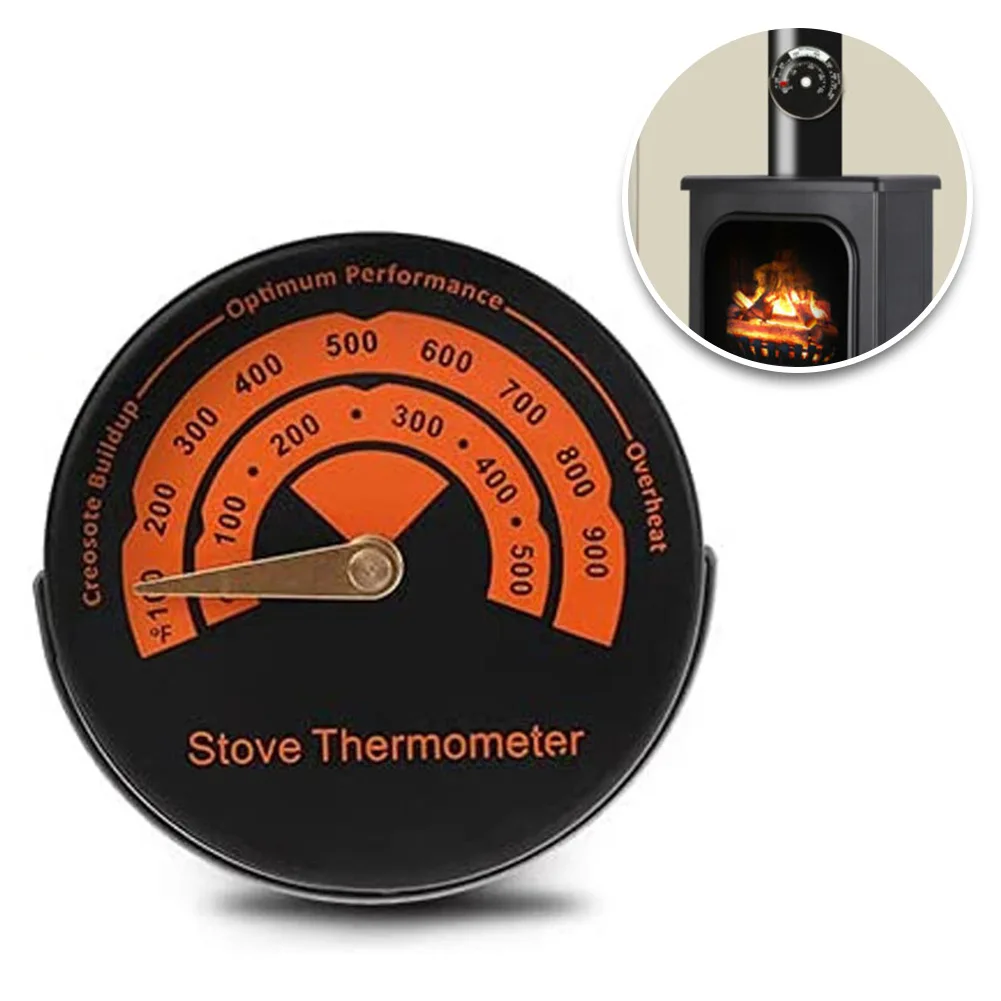 

1x Fireplace Thermomete Magnetic Stove Thermometer Fire Stove Pipe Thermometer Gauge For Wood Log Chimney Pipe Oven Tool