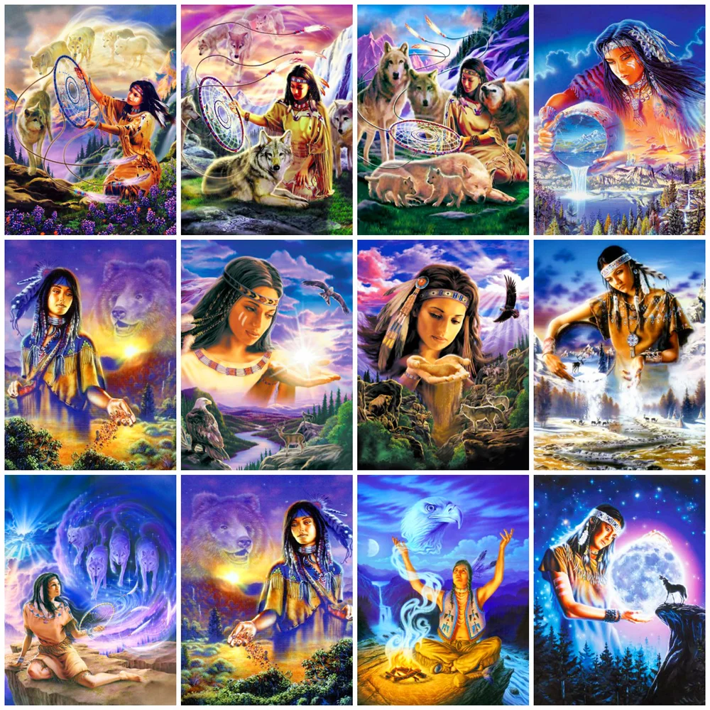 

Huacan портрет роспись бриллиантами женщина 5d Diy Стразы картина мозаика Волк Полный Набор для вышивки домашний Декор подарок