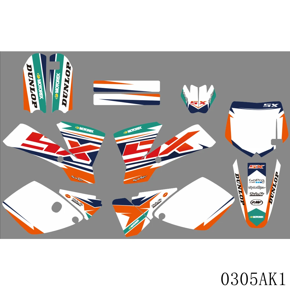 

Full Graphics Decals Stickers Motorcycle Background Custom Number For KTM SX 65 SX65 2001 2002 2003 2004 2005 2006 2007 2008