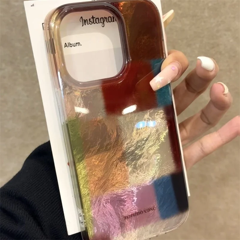 Вихревой узор цветной сетчатый сращивающийся чехол для телефона iPhone 11 12 13 14 15 16 pro