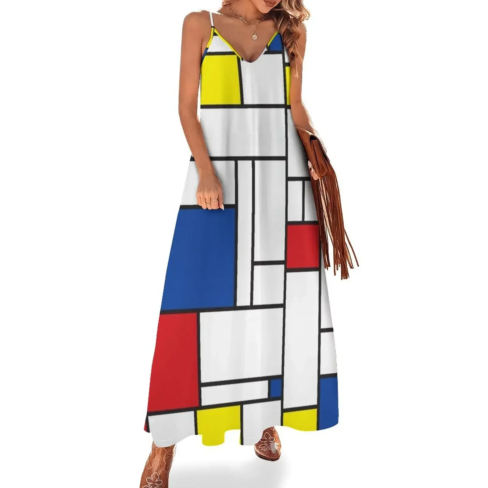 Mondrian Minimalist De Stijl Modern Art II ? Fatfatin Платье без рукавов летняя одежда платья для женщин