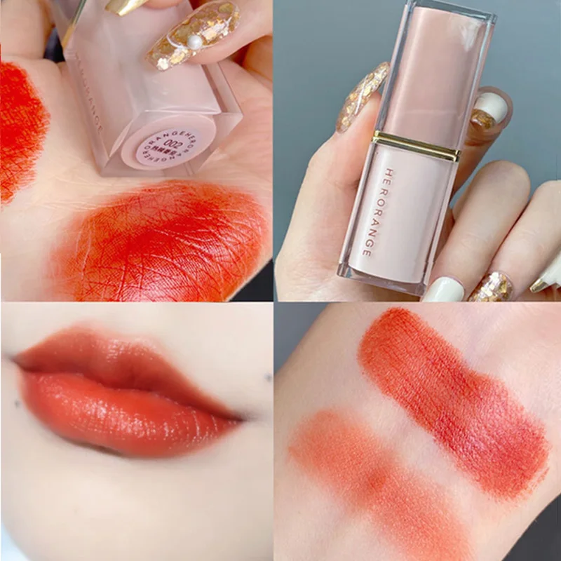 

1 Pc High-end Matte Lipstick Velvet Matte Nature Lasting Waterproof Show White Lip Makeup Non-stick Cup Nude Lip Gloss Cosmetics
