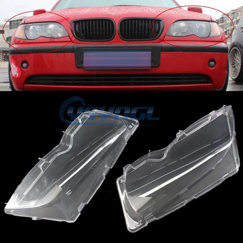For BMW 3 Series E46 2002-2005 4 Doors Headlamp Shade Car Accessories Car Headlight Light Lens Plastic Covers Sedan