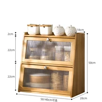 Kitchen Rack Countertop Storage Multi-layer Bamboo Household Supplies Seasoning Condiment Bowl Storage Cabinet E22