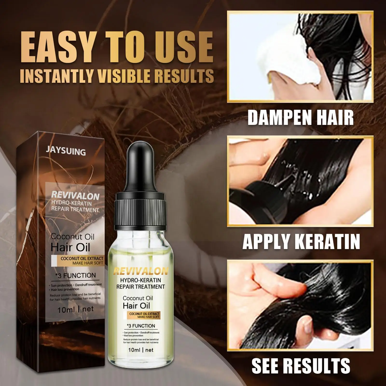 

10ML Hair Care Moroccan Pure Argan Oil Hair Essential Oil For Dry Hair Types Beard Growth Oil Hair Loss Care Treatment For W0J4