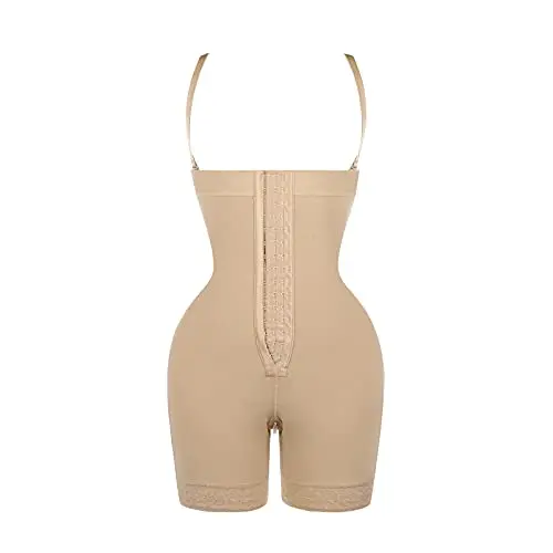 Waist Trainer Bodysuit Shapewear for Women Tummy Control Fajas Post Surgery Compression Body Shaper with Open Crotch