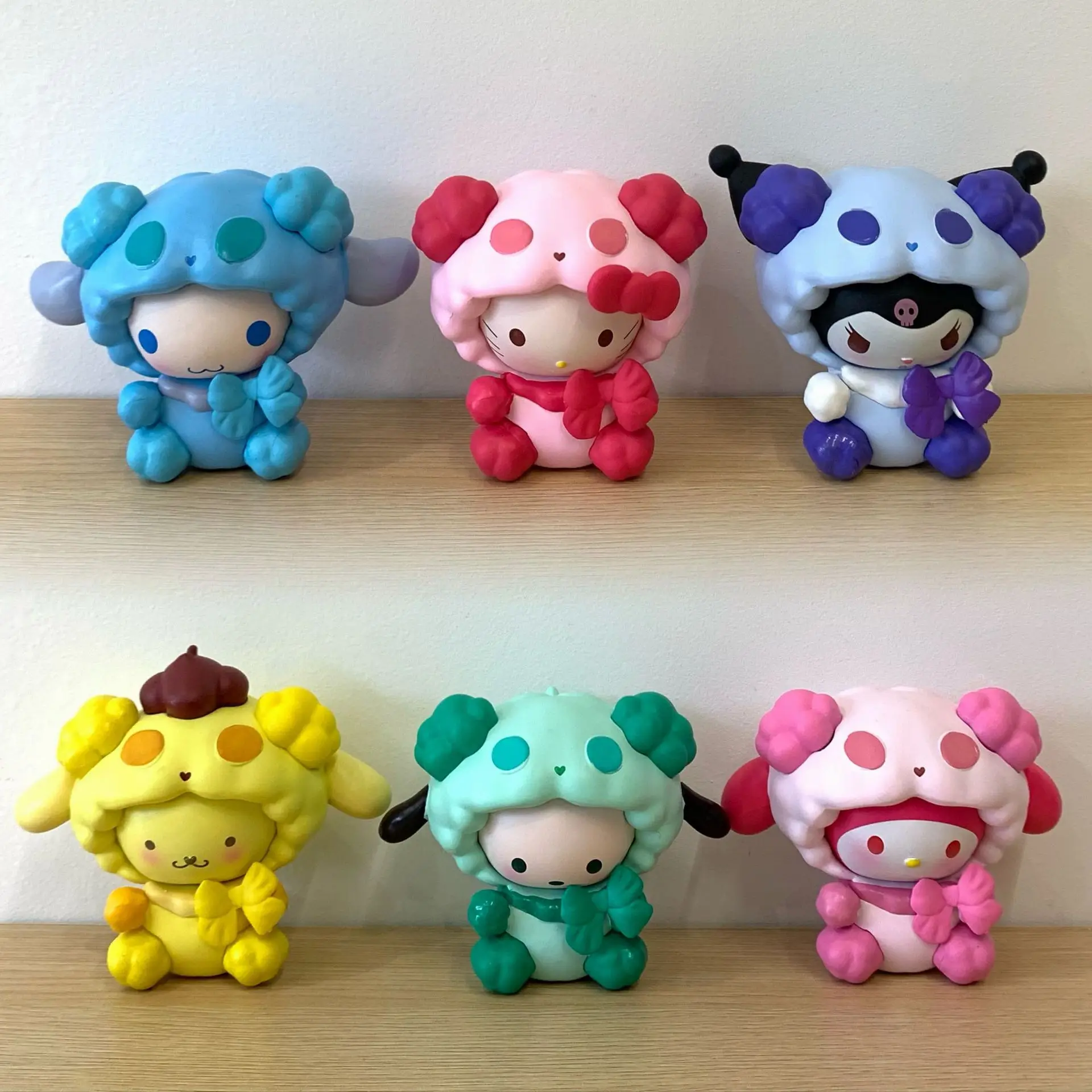 

6 шт./комплект, фигурки героев мультфильма «Hello Kitty»