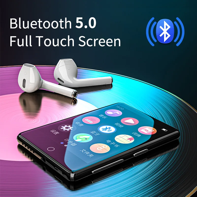 RUIZU M7 Metal Bluetooth 5.0 MP3 Music Player Built-in Speaker MP4  2.8 Inch Full Touch Screen HIFI  Walkman FM E-book Clock