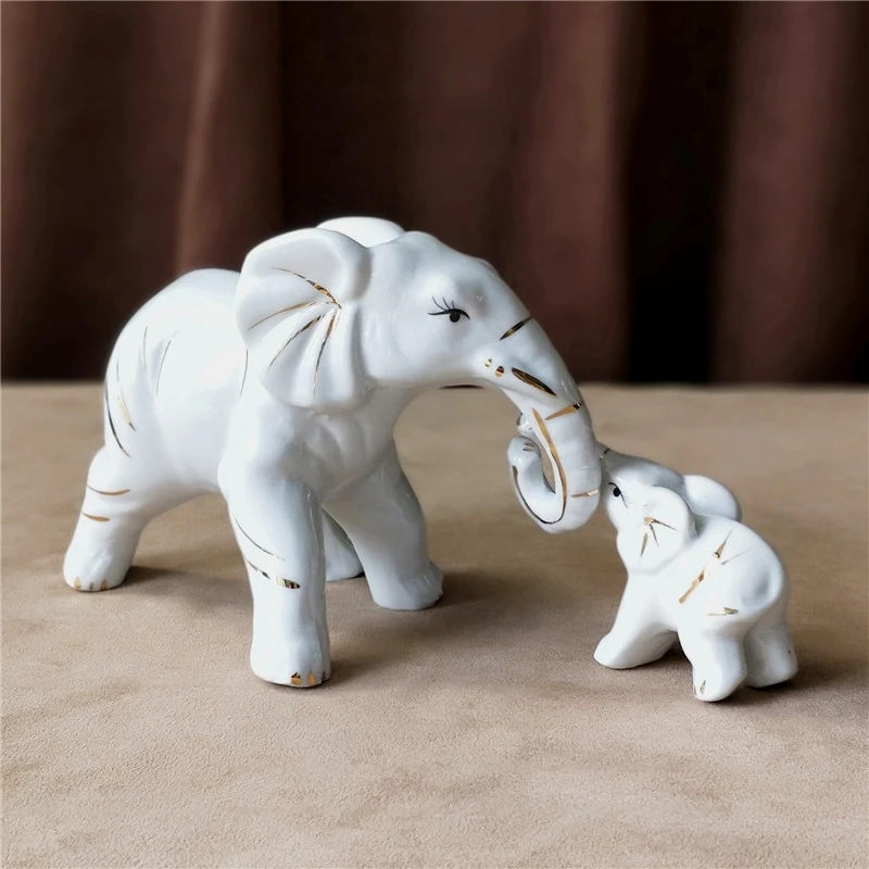 Фарфоровая скульптура слона керамическая статуя отца украшение для сына