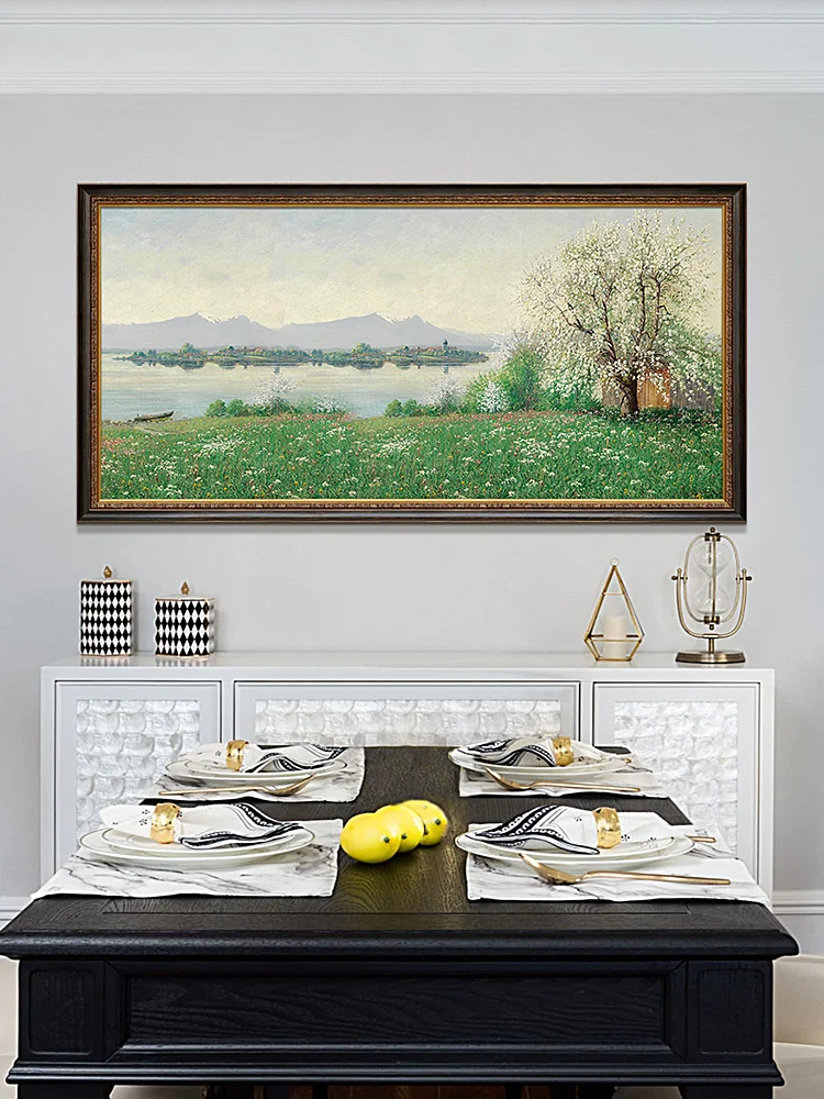 

Landscape Hand-painted Oil Painting Spring Morning Living Room Decorative Painting Custom American Hanging Painting Mural