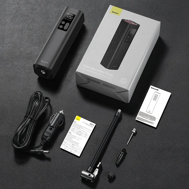 

Насос автомобильный Baseus, 12 В, 150 PSI, со светодиодным дисплеем