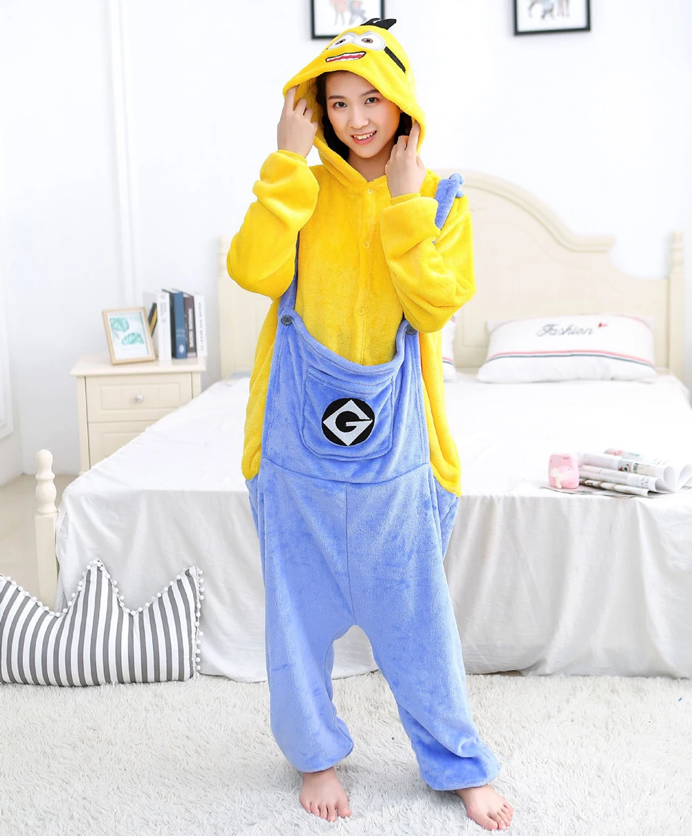 Adults Animal Onesie Cute Cartoon Pajamas Set Sleepwear Women Kids Winter Unisex Onesies Cosplay Costume Warm Flannel Pajamas