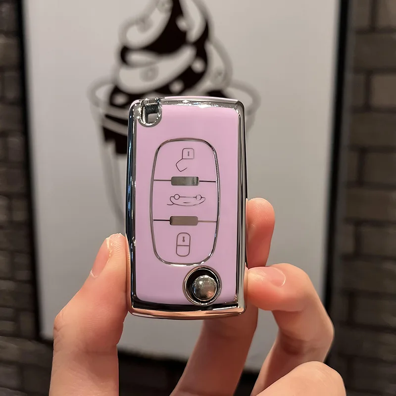 

Для Peugeot 308 207 307 3008 5008 Fob для Citroen C2 C3 C4 C8 2/3 кнопки ТПУ Автомобильный Брелок оболочка держатель аксессуары Fob