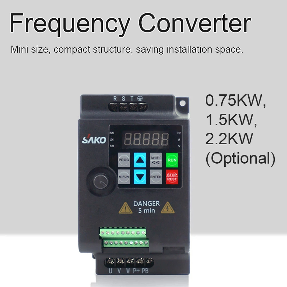 

3/1 Phase 380V Vector Inverter VFD Variable Frequency Converter 0.75KW/1.5KW/2.2KW 3 Phase Input 3 Phase Output Adjustable Speed