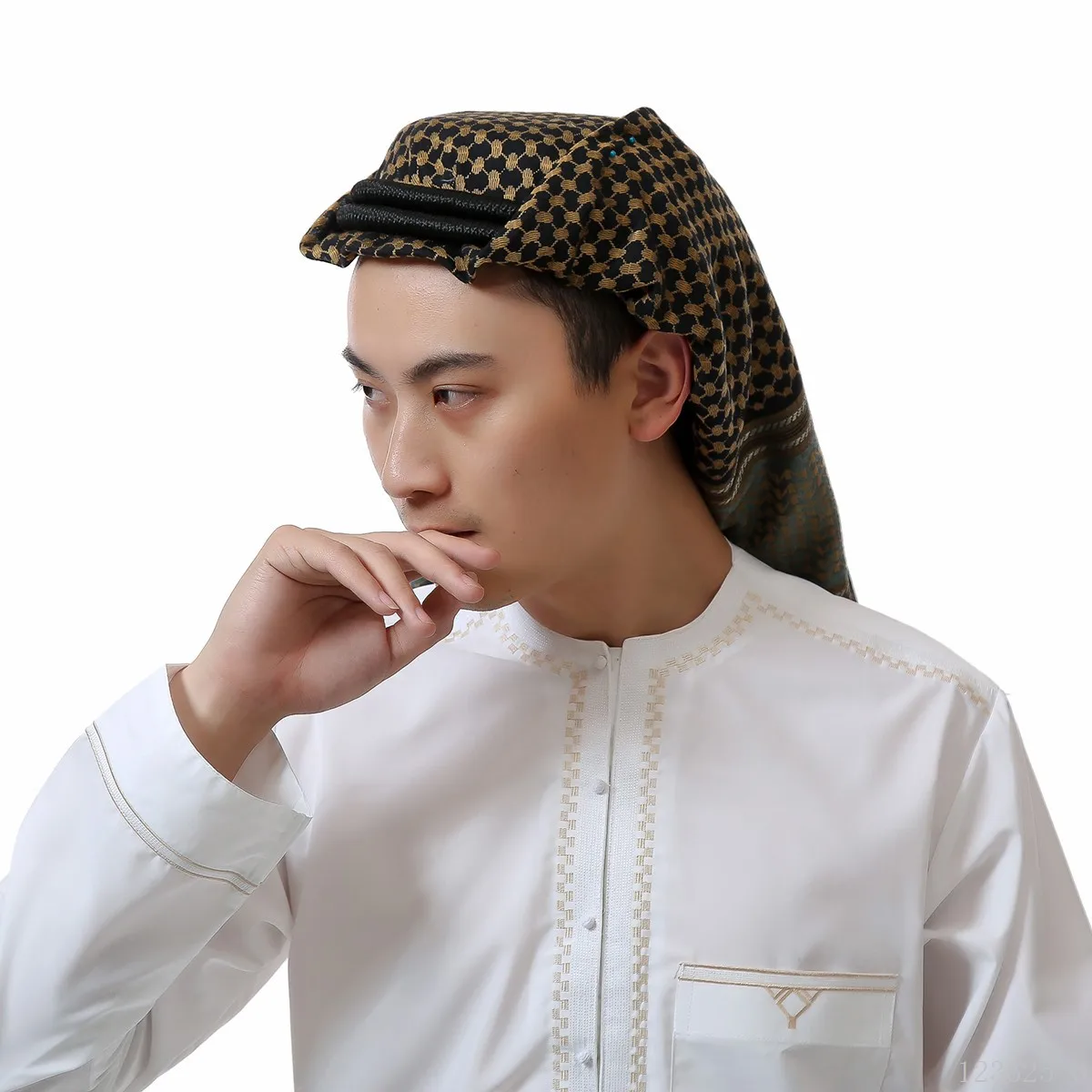 Arab Muslim Clothing For Men Abaya Arabic Head Scarf Prayer Hats Islamic Turban Dubai Hijabs Man Kaftan Caps Headpiece Pray Caps