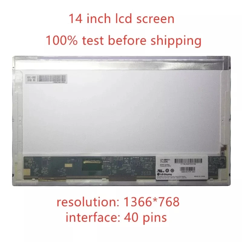 14-дюймовый ЖК-экран высокого разрешения N140BGE-L23 N140BGE L23 L22 L21 L11 N140BGE-L12 BT140GW01 LP140WH1 TLA1 LTN140AT02 B140XW01 V.8 V.9 40 pins