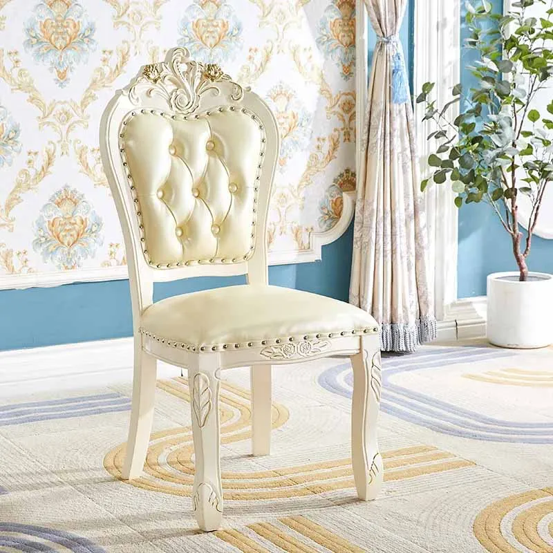 

Upholstered Beautiful Dining Luxury Chairs European Modern Mobile Bedroom Dining Chair Single Lazy Silla Comedor Home Furniture
