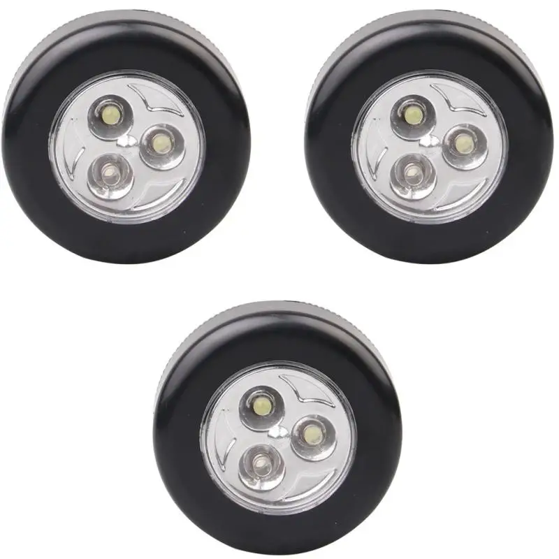 

3 LED Battery Powered Wireless Night Light Stick Tap Touch Push Security Closet Cabinet Kitchen Wall Lamp