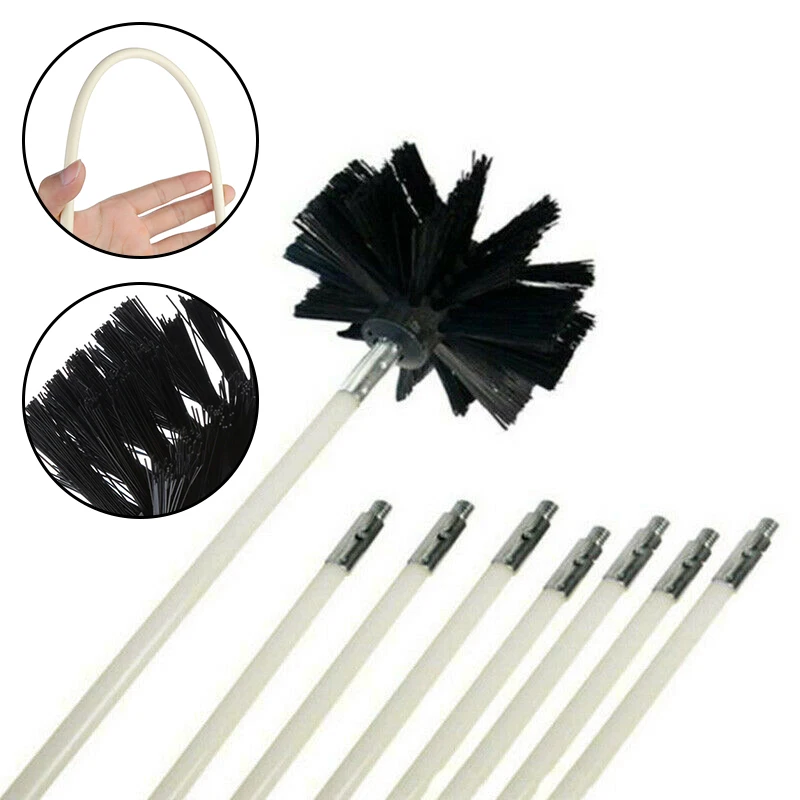 Pipes Brush kit Flexible Inner Wall Nylon Rods Stoves Sweep Chimney Cleaner Cleaning Electric drill Convenient