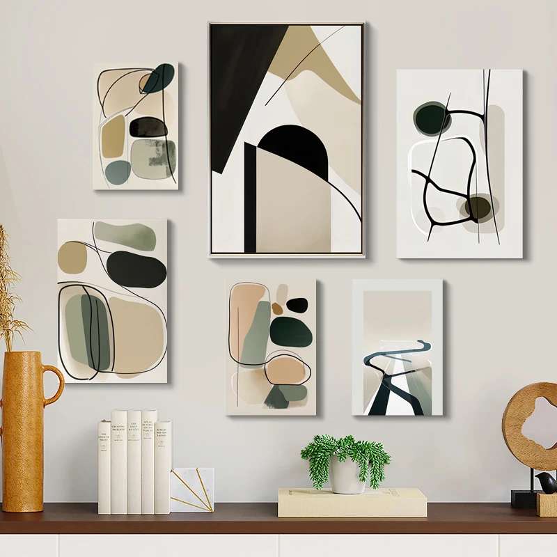 

20*30CM Cartoon Abstract Modern Minimalist Frameless Tempered Glass Art Bedroom Living Room Sofa Backrest Wall Decoration Painti