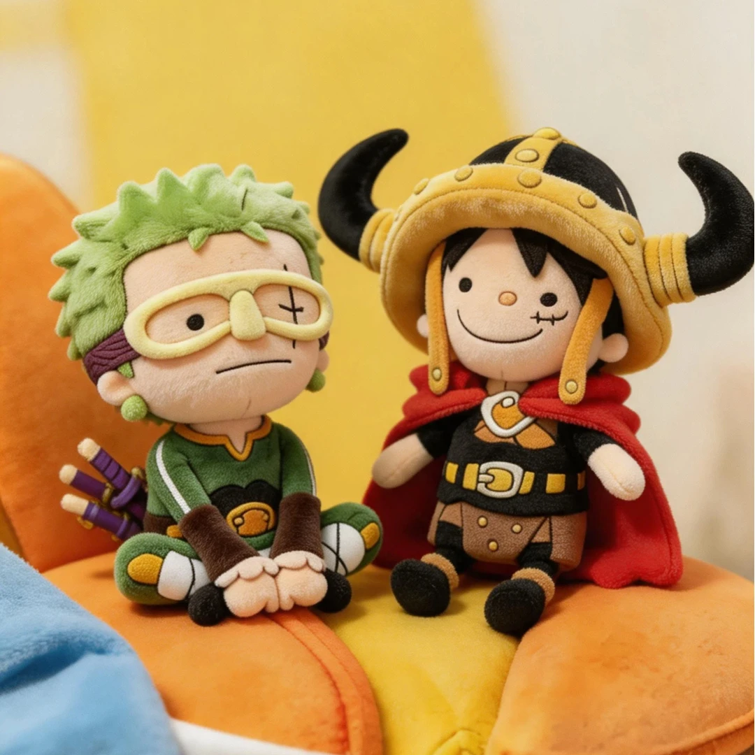 Фото Новинка: Плюшевая кукла Луффи и Зоро (One Piece), 10 см, милая мягкая игрушка, два дизайна, аниме-атрибутика, декор для дома, коллекционный подарок №2