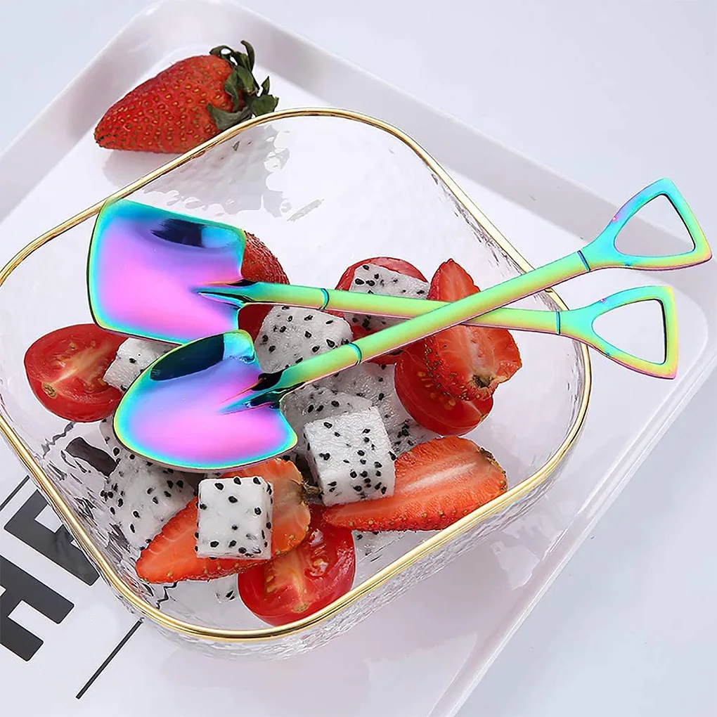 

8PCS Stainless Steel Coffee Tea Spoon Creative Retro Shovel Scoop for Dinner Ice Cream Dessert Watermelon Kitchen Tableware Bar