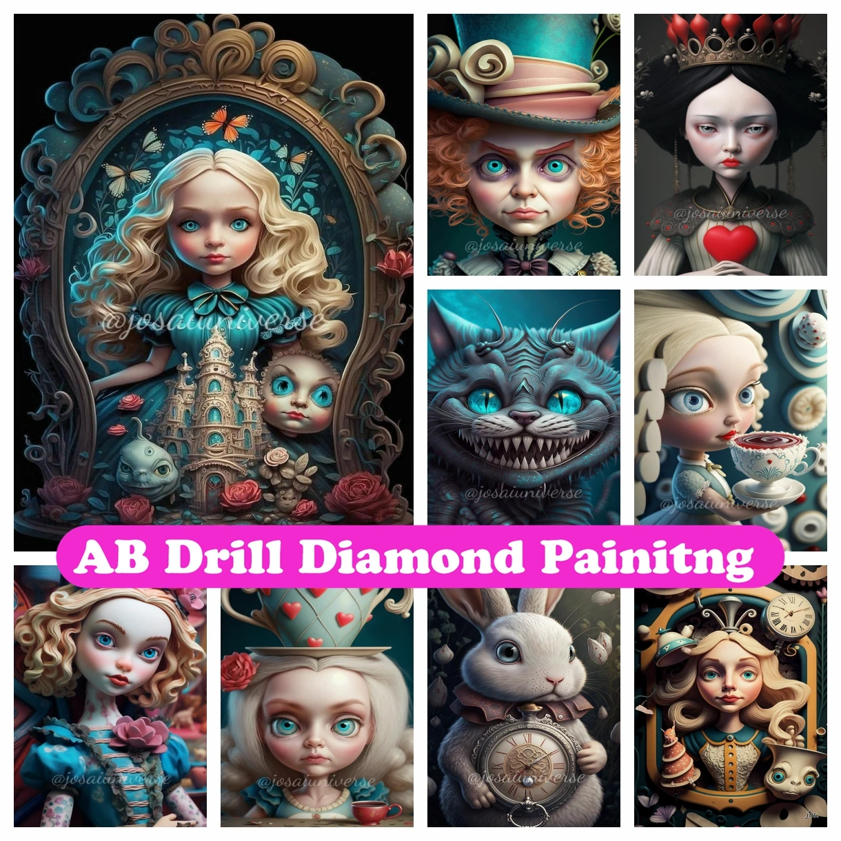 

Alice In Wonderland 5D DIY AB Diamond Painting Mosaic Disney Cartoon Art Cross Stitch Rhinestones Handmade Embroidery Home Decor