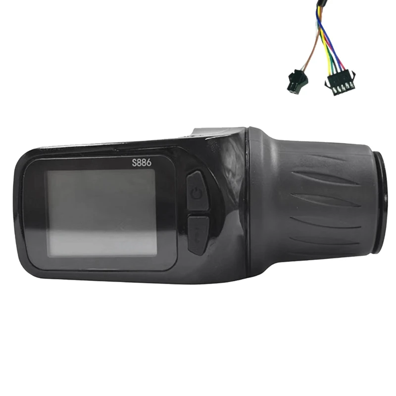 

ЖК-дисплей для электровелосипеда S886, регулируемая панель с поворотной дроссельной заслонкой, 24 В, 36 В, 48 В, 60 в, вилка SM