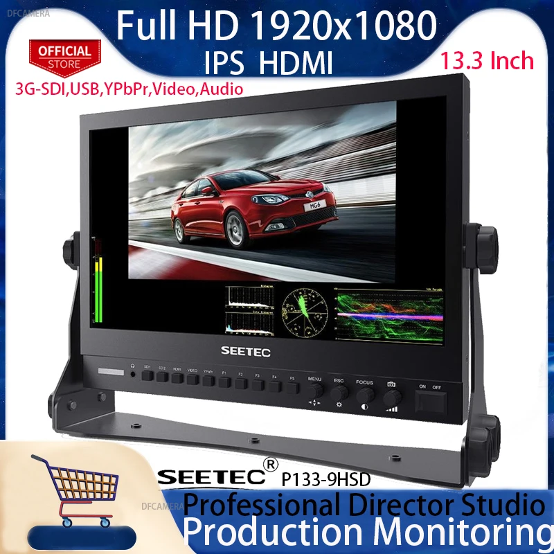SEETEC P133-9DSW 5,5-дюймовый 1920X1080 профессиональный монитор режиссера вещания с Waveform 3G-SDI HDMI,USB,YPbPr,AV IPS дисплей