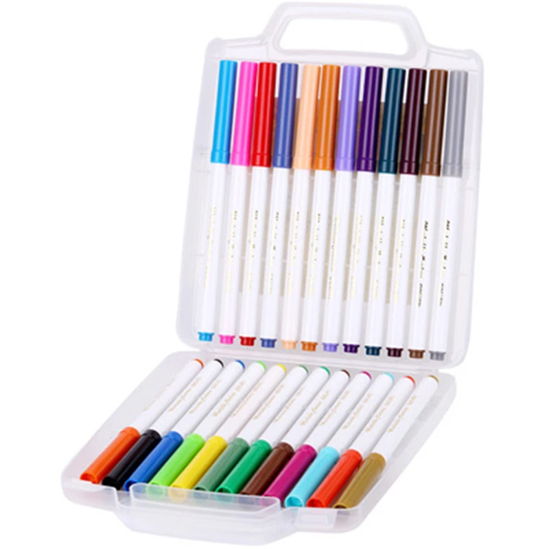 

DL Effective 70668 washable series 24 color watercolor pen nib design color bright smooth water cone Stationery for office