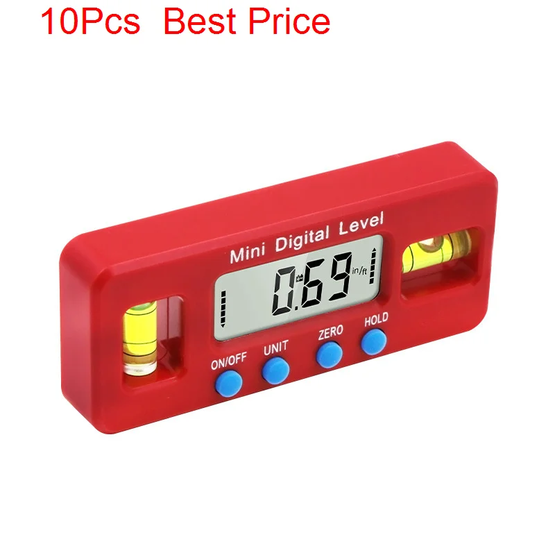 

10Pcs/lot Mini Electronic Digital Display Level 100mm Strong Magnetic Level Inclinometer Angle Ruler Digital Caliper Tool