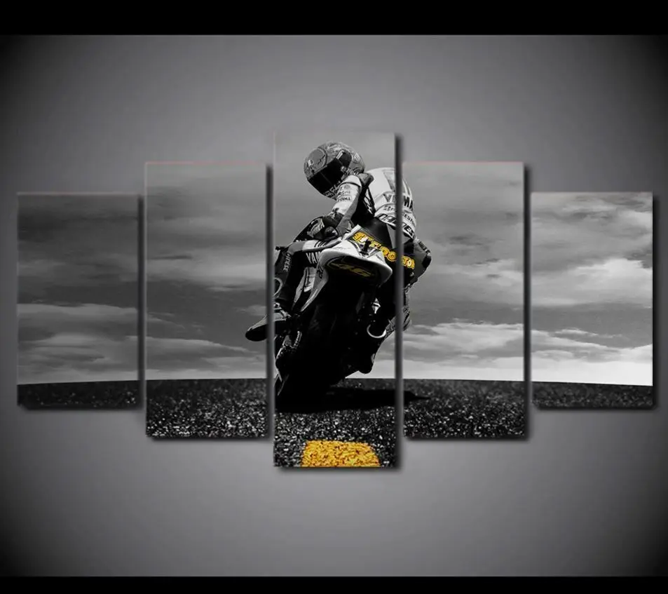 5 шт. настенные картины с изображением мотоцикла гоночной дороги |