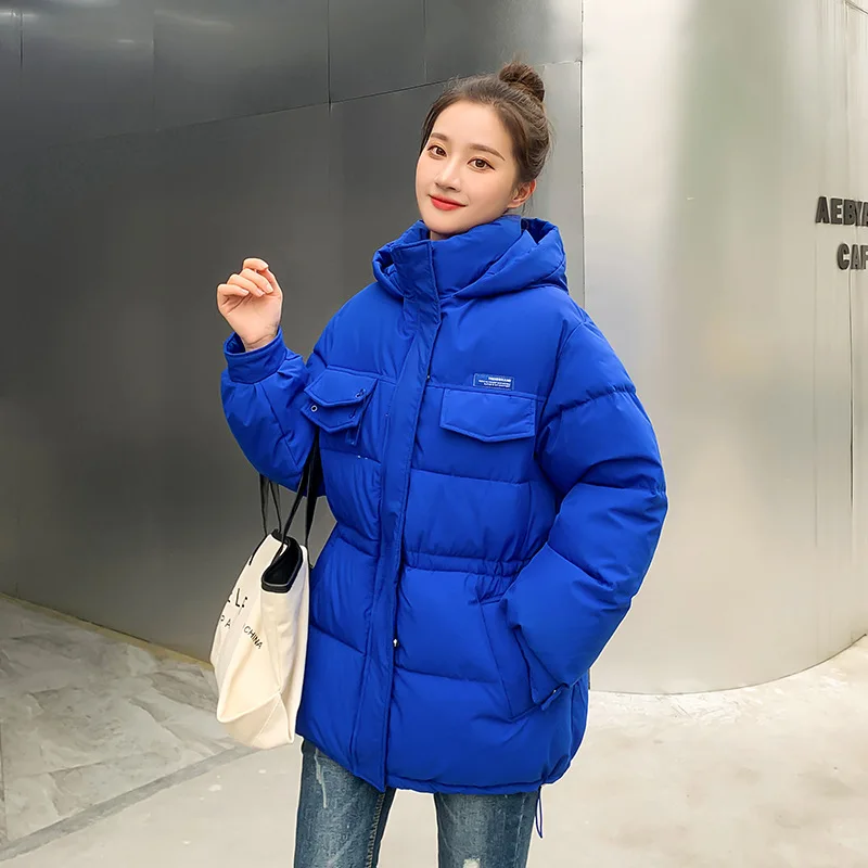 Korean Fashion Female Clothing Hooded Coat Coats Woman Winter 2022 New Feather Down Cotton Parka Casual Warm Thick Jacket
