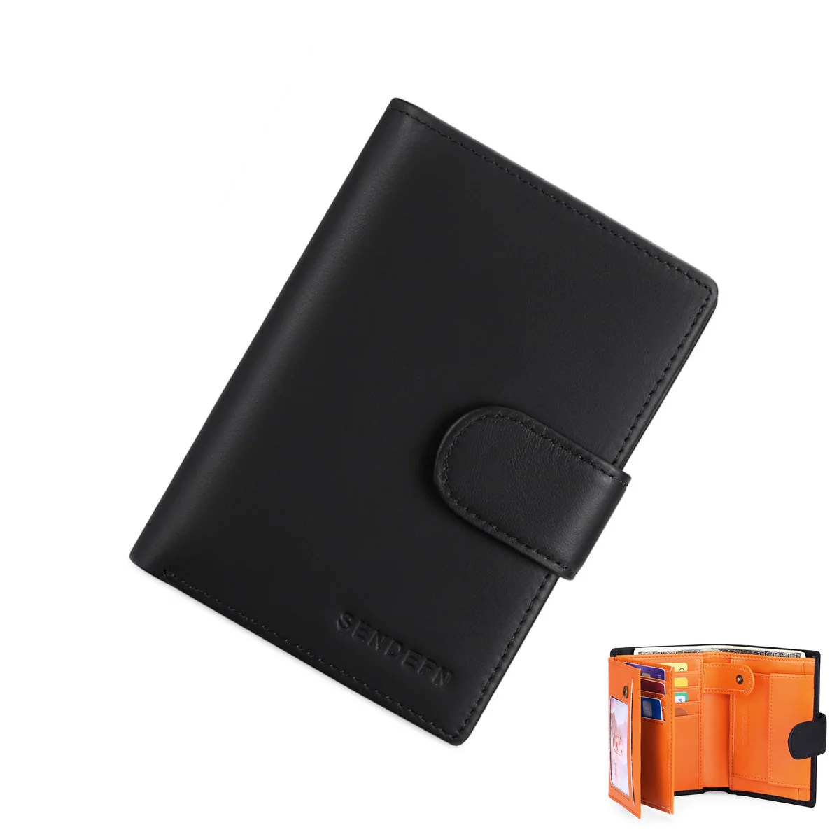 

2022 New Women's Wallets RFID Blocking Genuine Leather Wallet Tri-Fold Credit Card Holder Coin Purse Bag Colorblock Wallet Women
