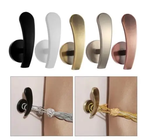 

2Pcs Retro Curtain Holder Durable Curtain Tieback Wall Mounted Metal Hooks Wall Hanging Hook Modern Home Decor Dropship