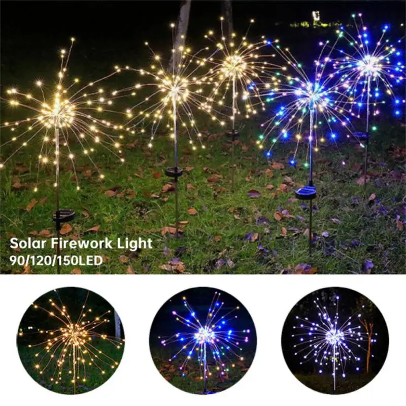 

LED Solar Firework Light Outdoor Waterproof Garden Light 8 Modes Dandelion Lawn Lamp Pathway Yard Street Decor Landscape Lamp