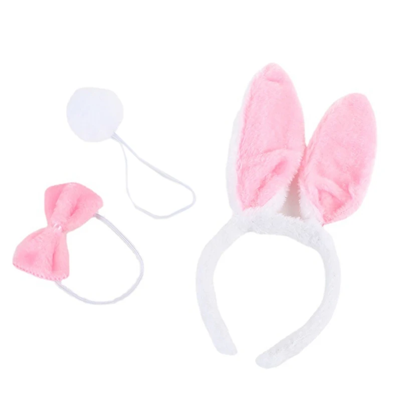 

Women Animal Bunny Ears Haiband Bowtie Tail Furry Rabbit Headband Halloween Christmas Cosplay Easter Costume