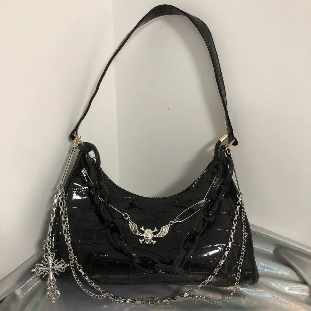 Y2K Bags For Women 2022 Light Luxury Handbags Original Dark Punk Bag Single Shoulder Underarm Bag Spice Girl Crocodile Pattern
Y2K Bags For Women 2022 Light Luxury Handbags Original Dark Punk Bag Single Shoulder Underarm Bag Spice Girl Crocodile Pattern